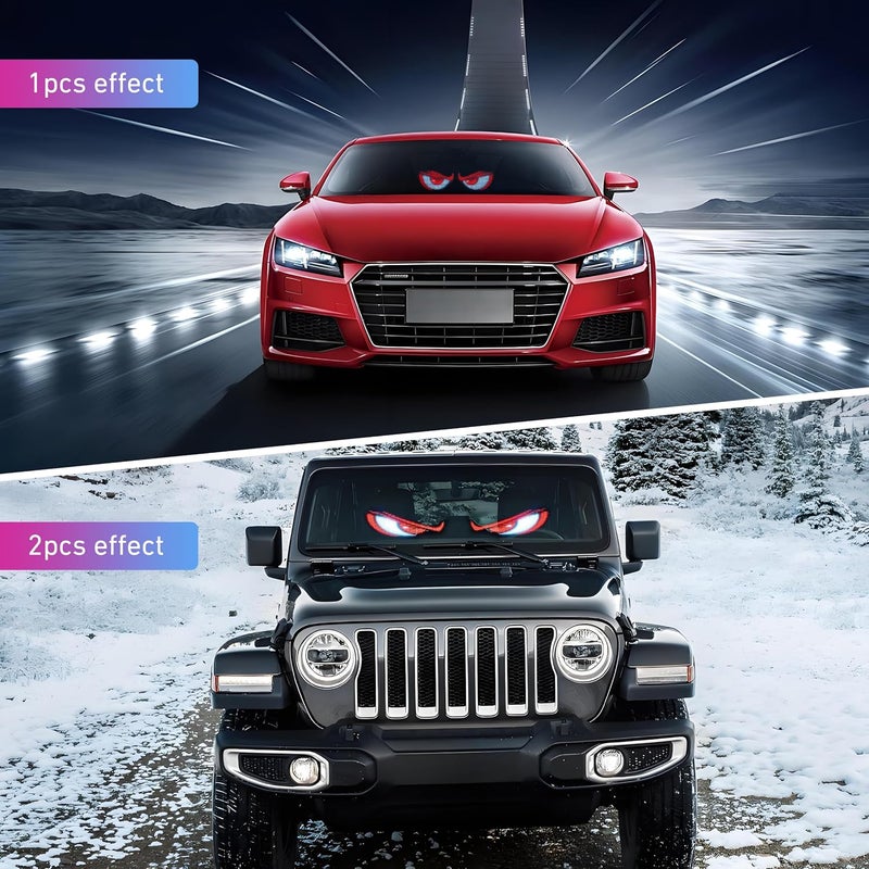 UPONELED 2PCS Devil Eyes Light for Cars,14.72inx3.62in Programmable Flexible LED Display with Remote/App Control,Soft Screen for Car LED Lights Interior, LED Eyes for Truck Windshield - Image 4